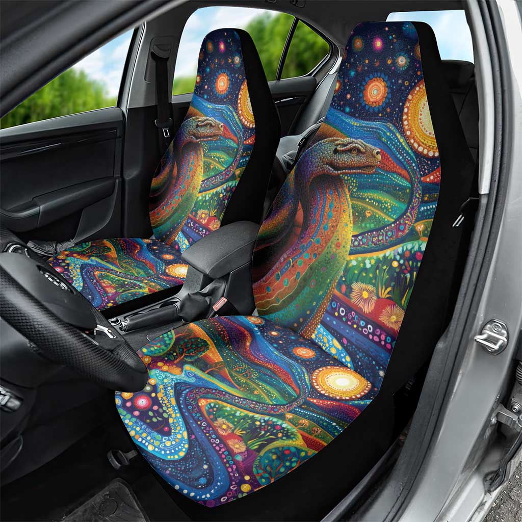 Aboriginal Dreamtime Rainbow Serpent Car Seat Cover
