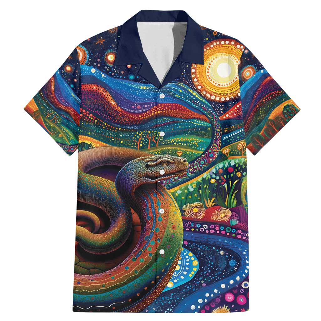 Aboriginal Dreamtime Rainbow Serpent Family Matching Mermaid Dress and Hawaiian Shirt