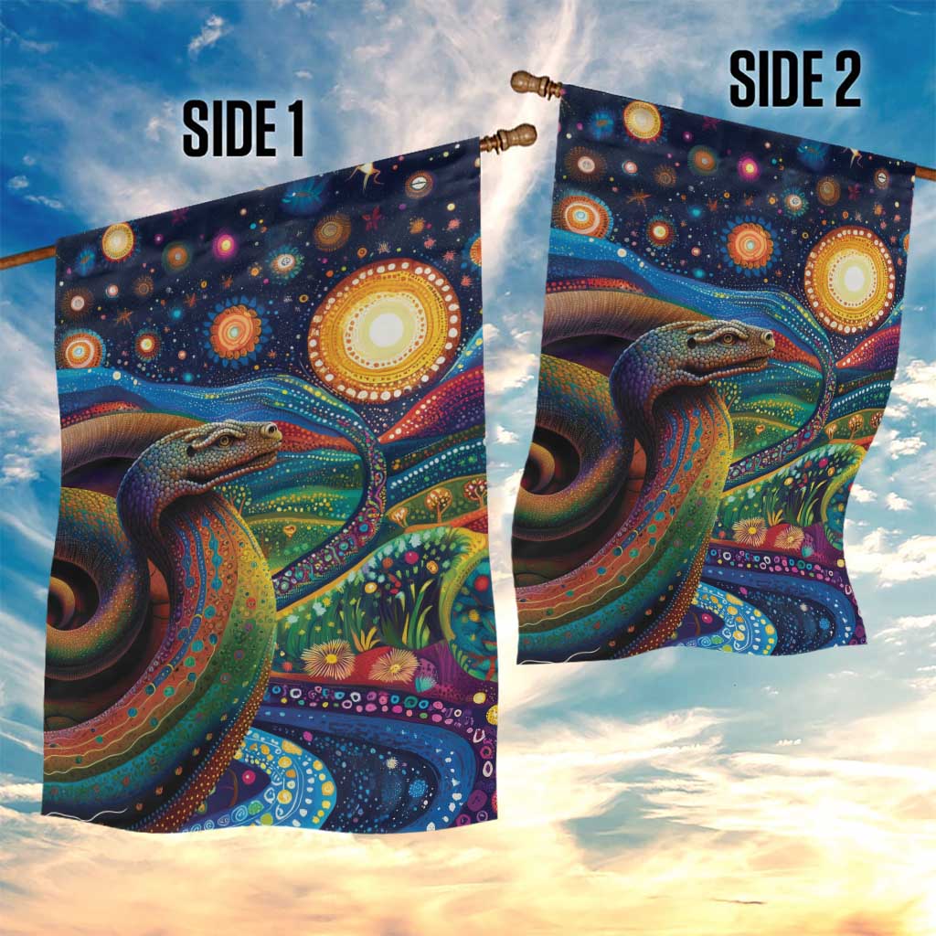 Aboriginal Dreamtime Rainbow Serpent Garden Flag