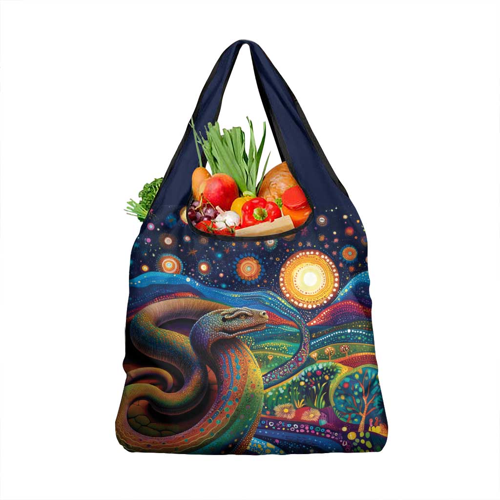 Aboriginal Dreamtime Rainbow Serpent Grocery Bag