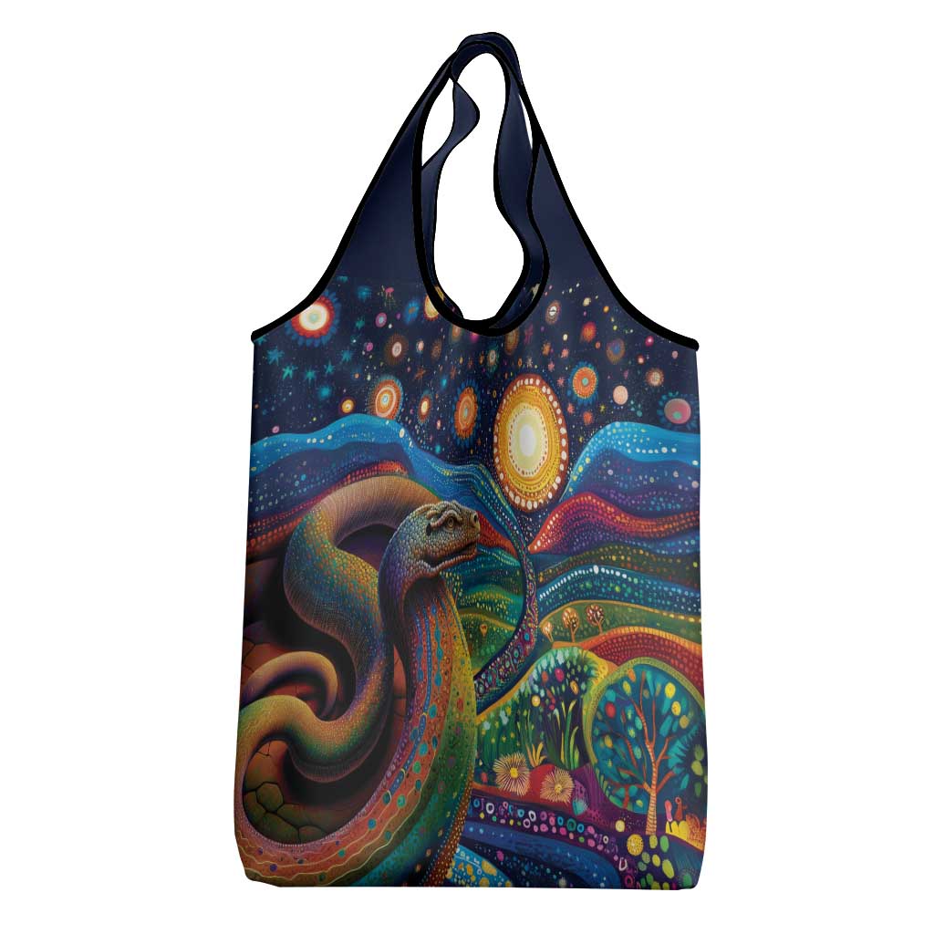 Aboriginal Dreamtime Rainbow Serpent Grocery Bag