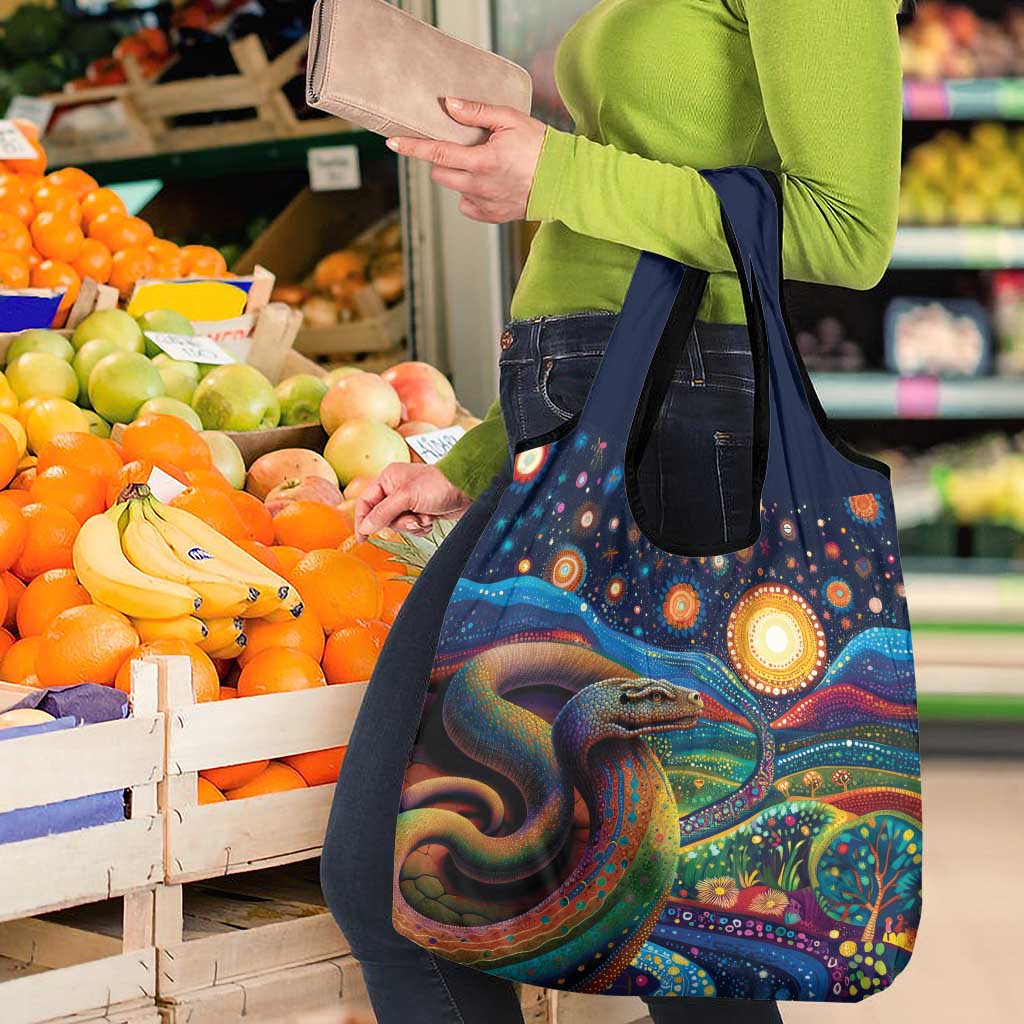 Aboriginal Dreamtime Rainbow Serpent Grocery Bag