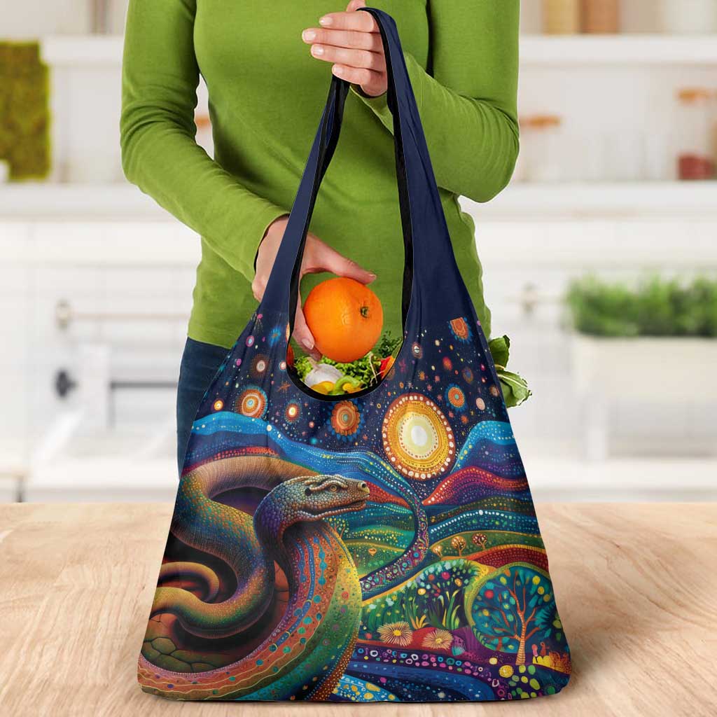 Aboriginal Dreamtime Rainbow Serpent Grocery Bag
