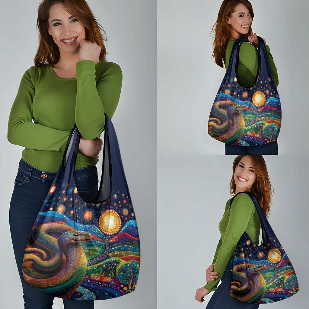 Aboriginal Dreamtime Rainbow Serpent Grocery Bag
