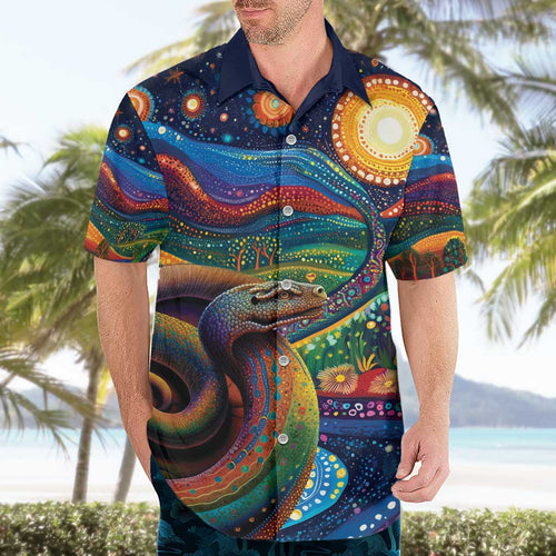 Aboriginal Dreamtime Rainbow Serpent Hawaiian Shirt
