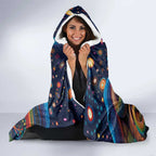 Aboriginal Dreamtime Rainbow Serpent Hooded Blanket