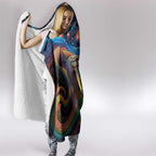 Aboriginal Dreamtime Rainbow Serpent Hooded Blanket