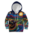 Aboriginal Dreamtime Rainbow Serpent Kid Hoodie