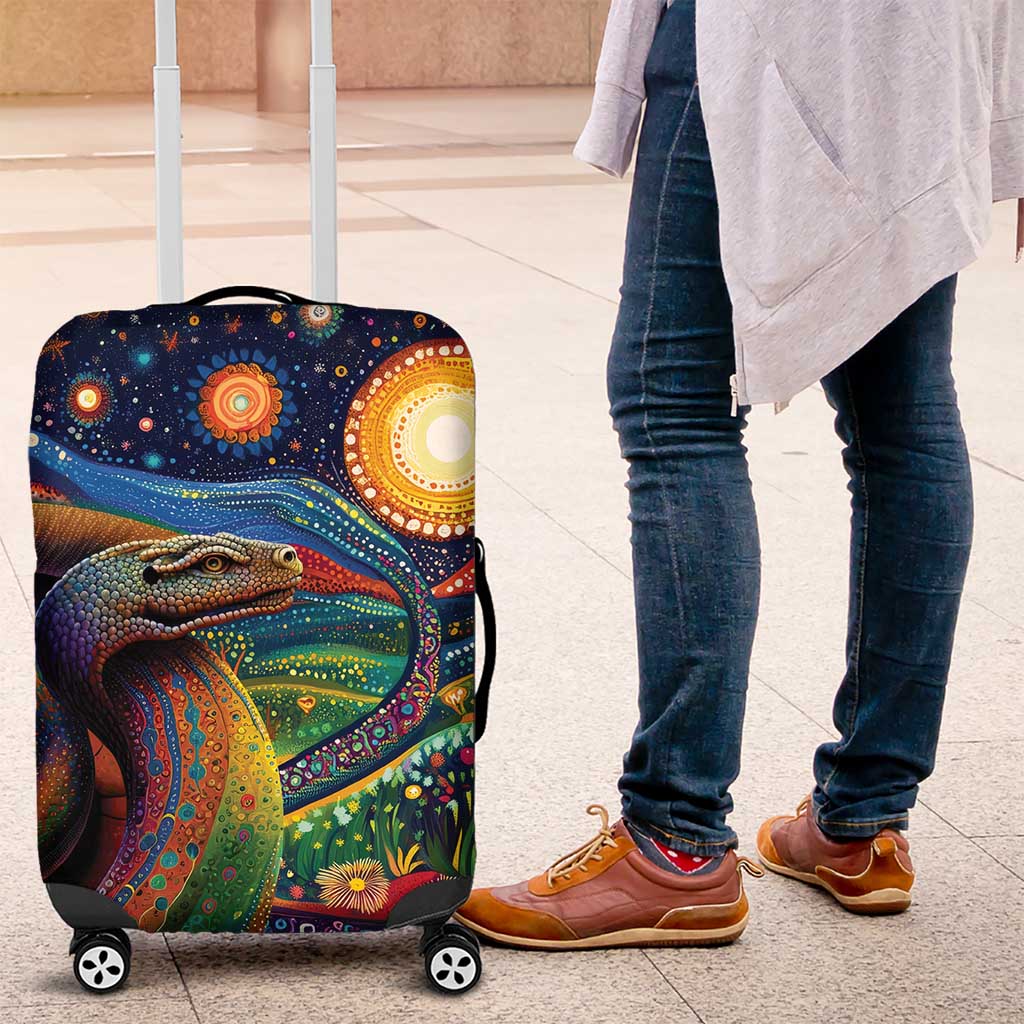 Aboriginal Dreamtime Rainbow Serpent Luggage Cover