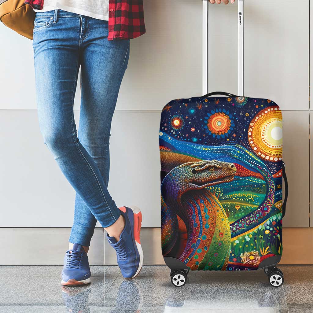 Aboriginal Dreamtime Rainbow Serpent Luggage Cover