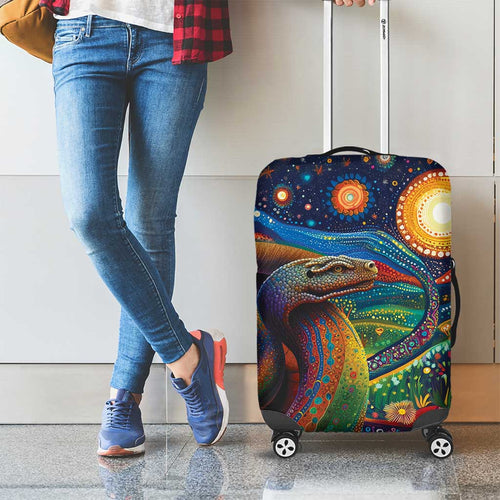 Aboriginal Dreamtime Rainbow Serpent Luggage Cover