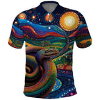 Aboriginal Dreamtime Rainbow Serpent Polo Shirt