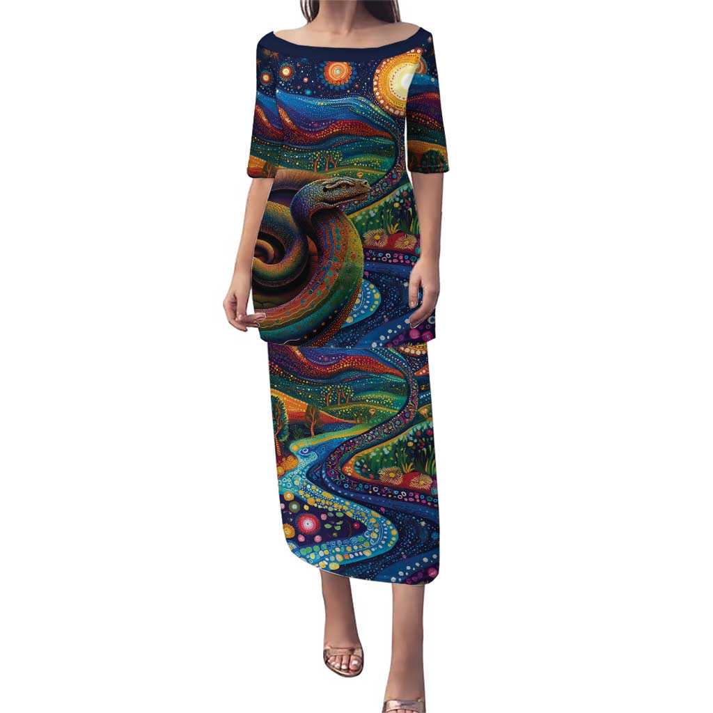 Aboriginal Dreamtime Rainbow Serpent Puletasi