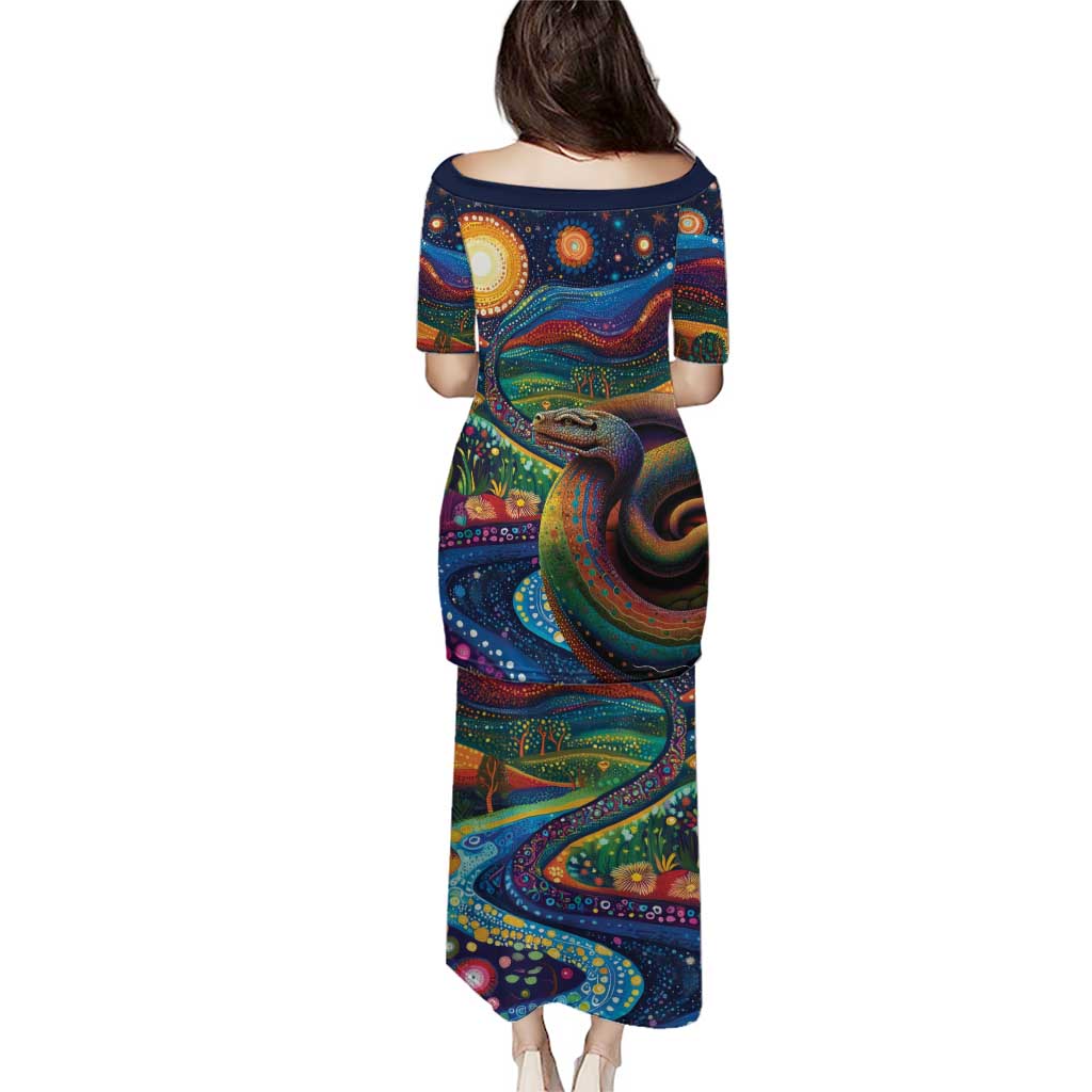 Aboriginal Dreamtime Rainbow Serpent Puletasi