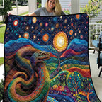 Aboriginal Dreamtime Rainbow Serpent Quilt