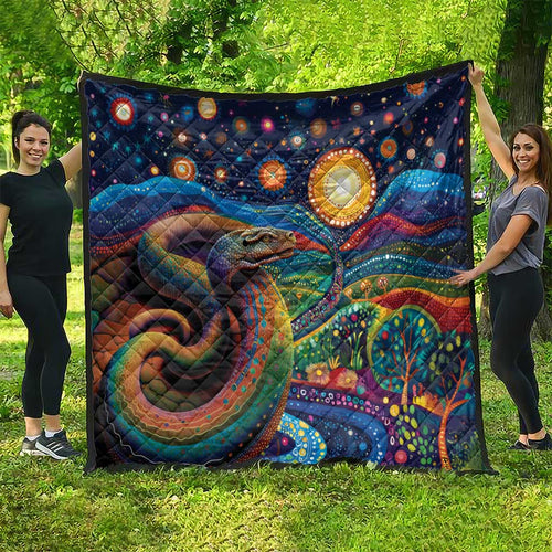 Aboriginal Dreamtime Rainbow Serpent Quilt