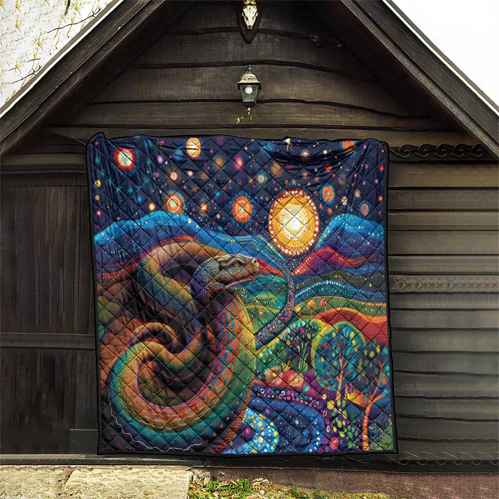 Aboriginal Dreamtime Rainbow Serpent Quilt