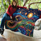 Aboriginal Dreamtime Rainbow Serpent Quilt