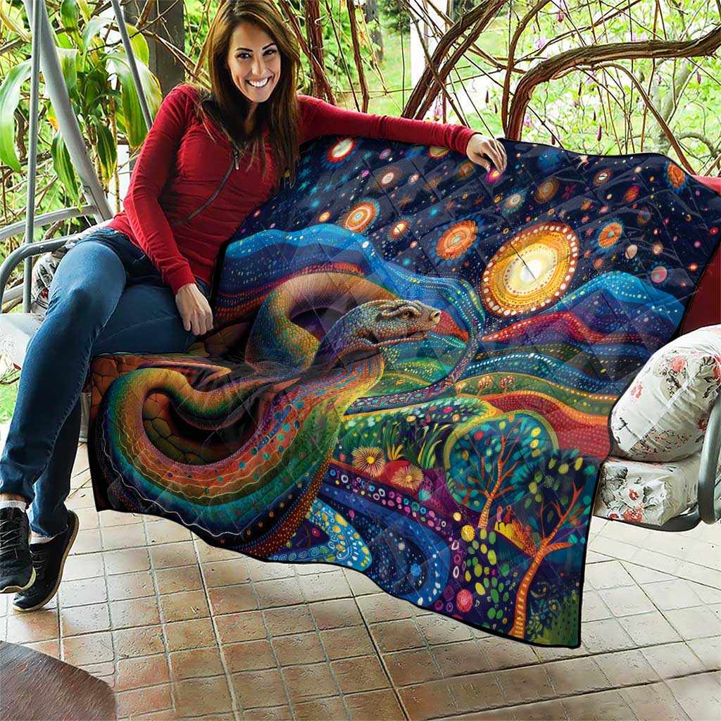 Aboriginal Dreamtime Rainbow Serpent Quilt