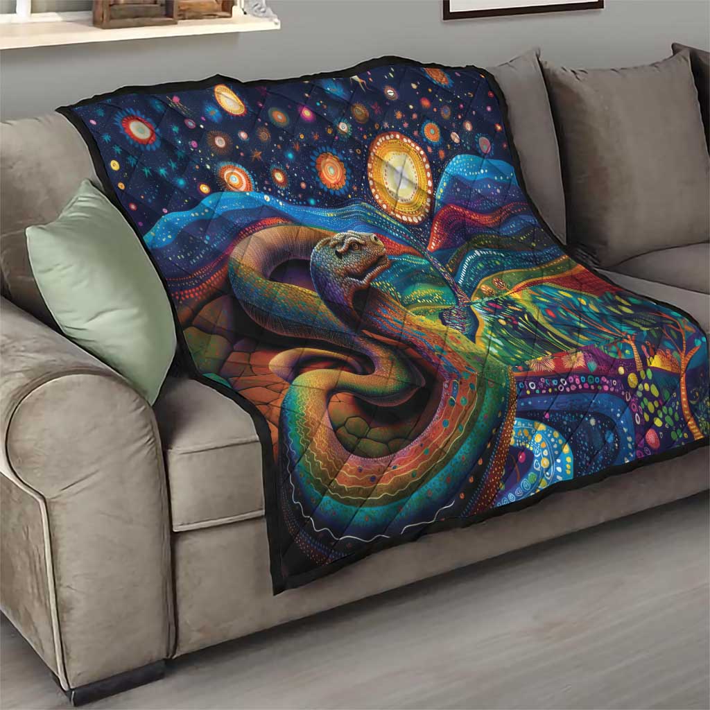 Aboriginal Dreamtime Rainbow Serpent Quilt