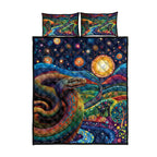 Aboriginal Dreamtime Rainbow Serpent Quilt Bed Set