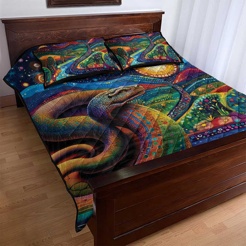 Aboriginal Dreamtime Rainbow Serpent Quilt Bed Set