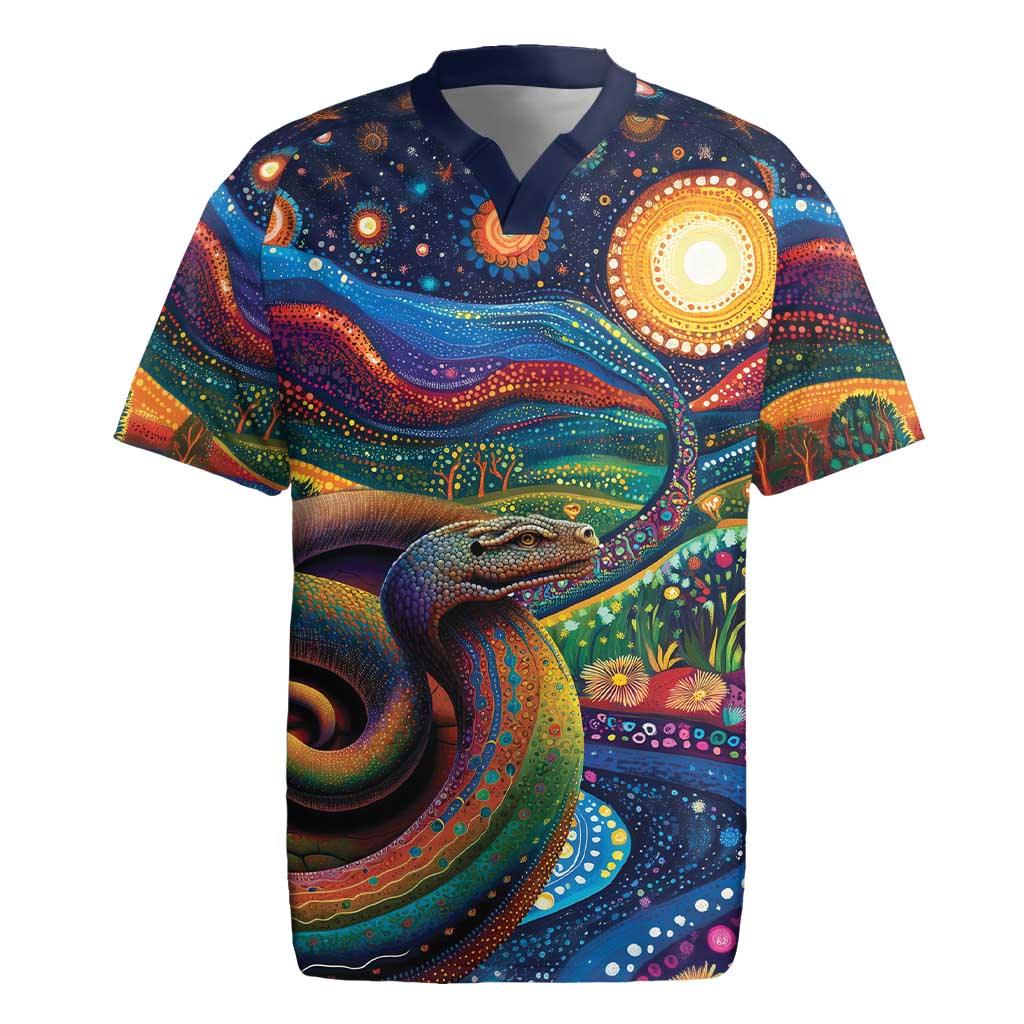 Aboriginal Dreamtime Rainbow Serpent Rugby Jersey