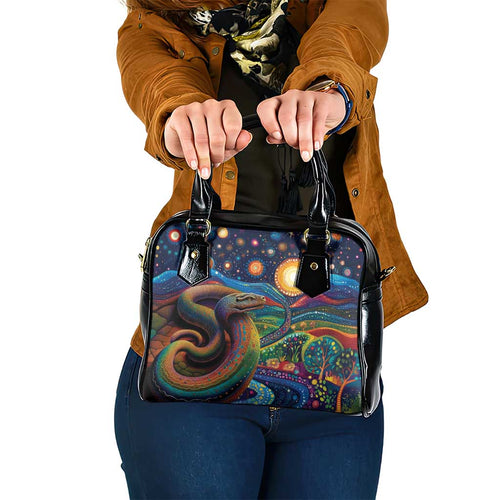 Aboriginal Dreamtime Rainbow Serpent Shoulder Handbag