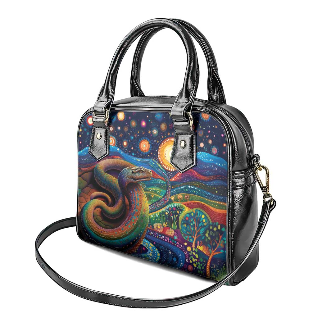 Aboriginal Dreamtime Rainbow Serpent Shoulder Handbag