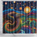 Aboriginal Dreamtime Rainbow Serpent Shower Curtain