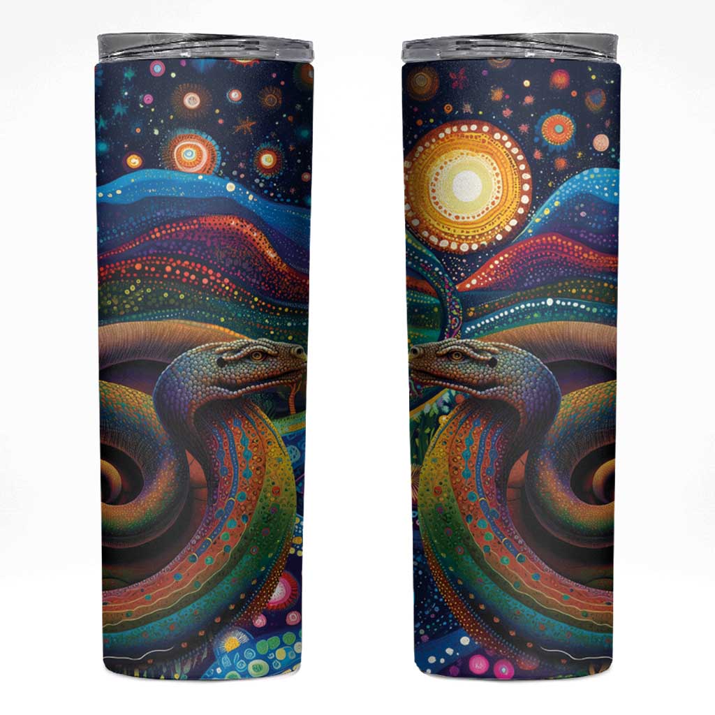 Aboriginal Dreamtime Rainbow Serpent Skinny Tumbler