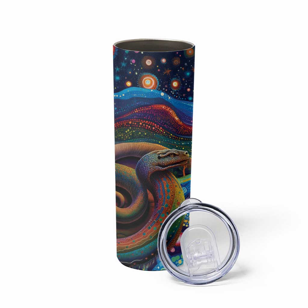 Aboriginal Dreamtime Rainbow Serpent Skinny Tumbler