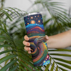 Aboriginal Dreamtime Rainbow Serpent Skinny Tumbler