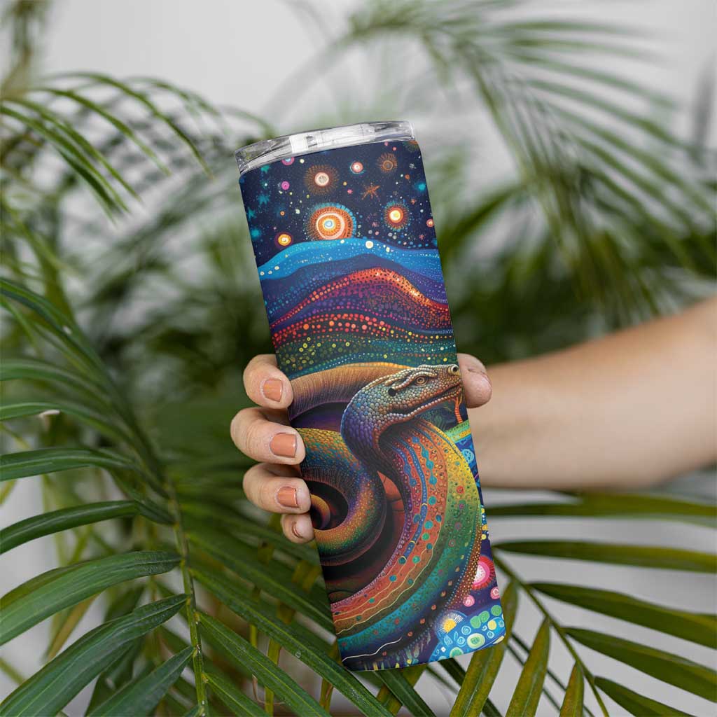 Aboriginal Dreamtime Rainbow Serpent Skinny Tumbler