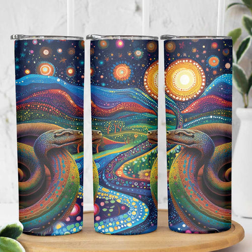 Aboriginal Dreamtime Rainbow Serpent Skinny Tumbler