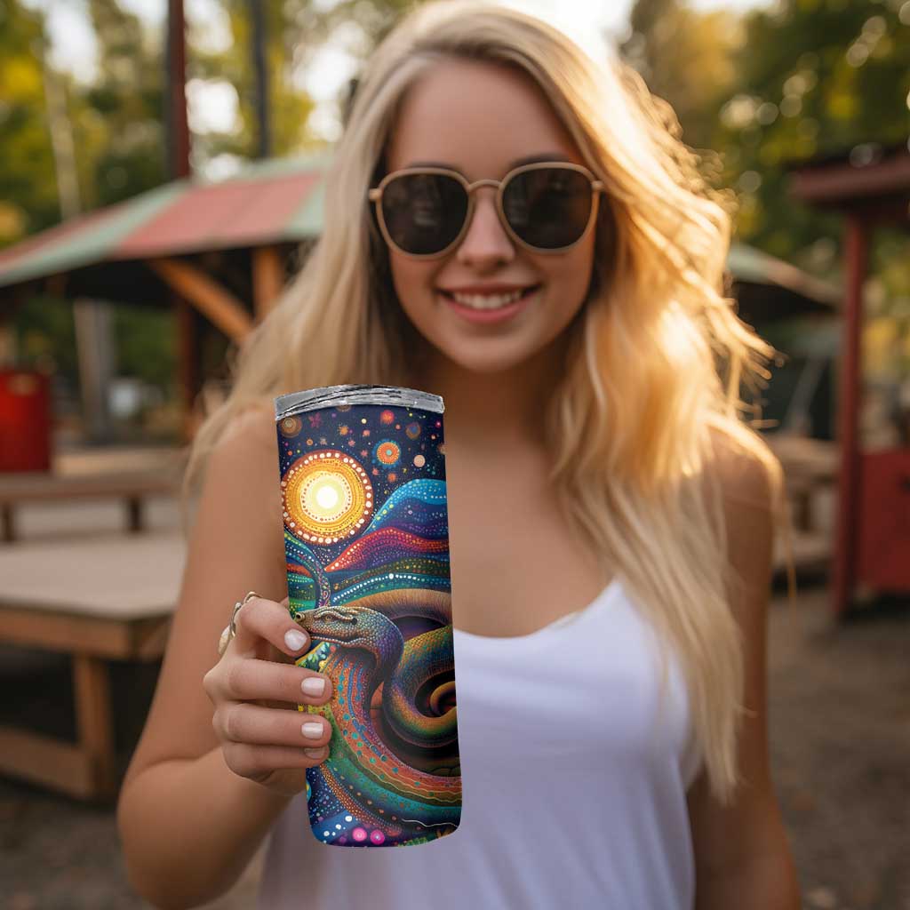 Aboriginal Dreamtime Rainbow Serpent Skinny Tumbler
