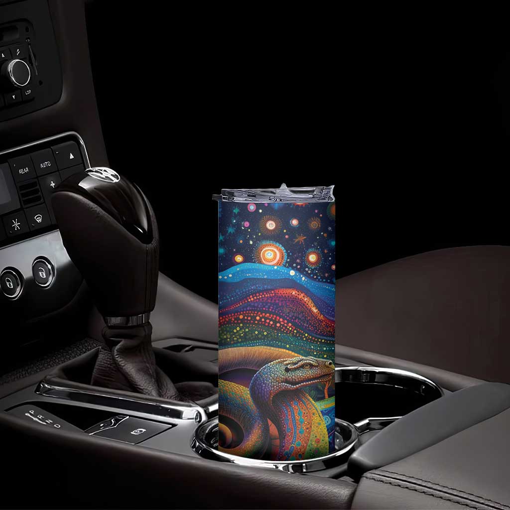 Aboriginal Dreamtime Rainbow Serpent Skinny Tumbler
