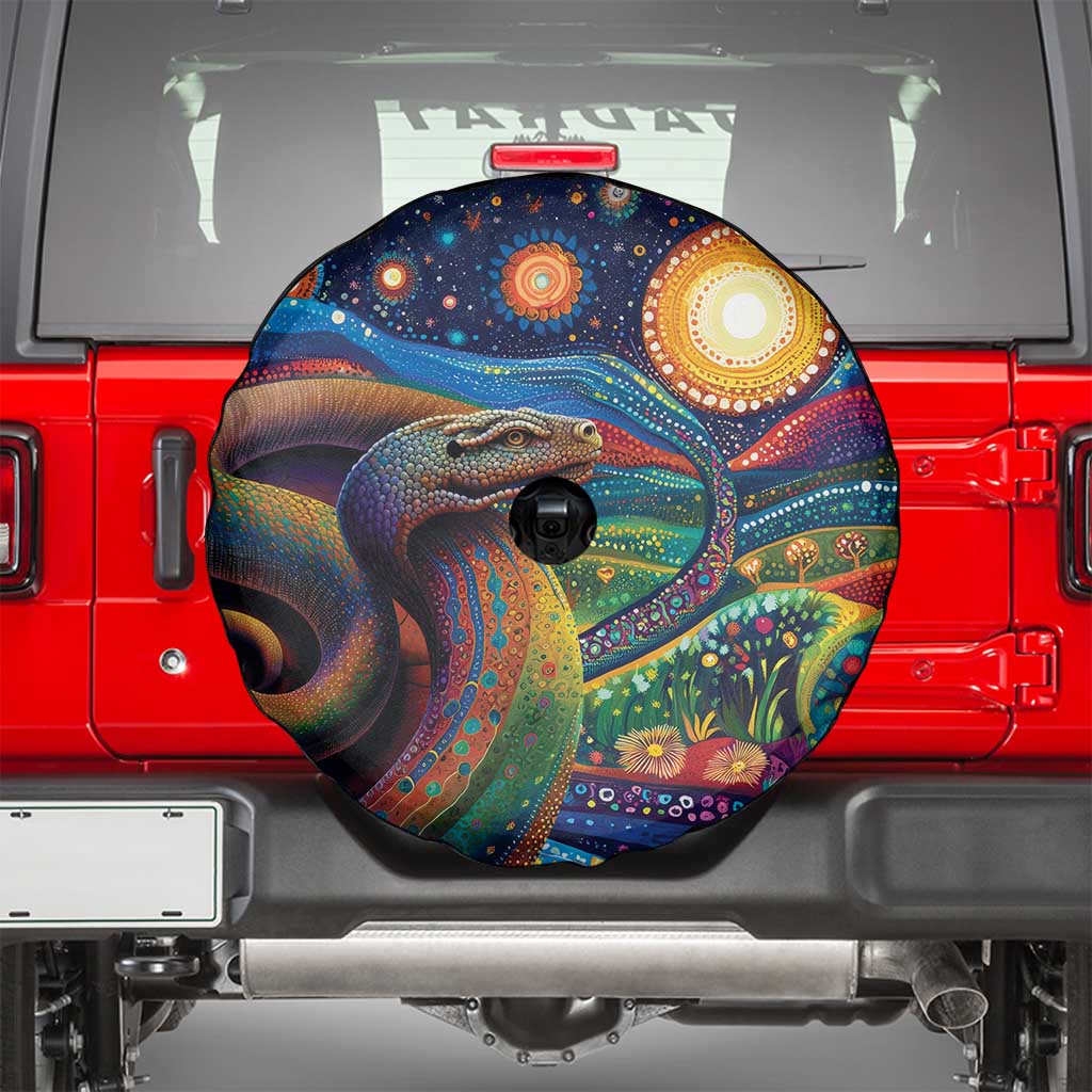 Aboriginal Dreamtime Rainbow Serpent Spare Tire Cover