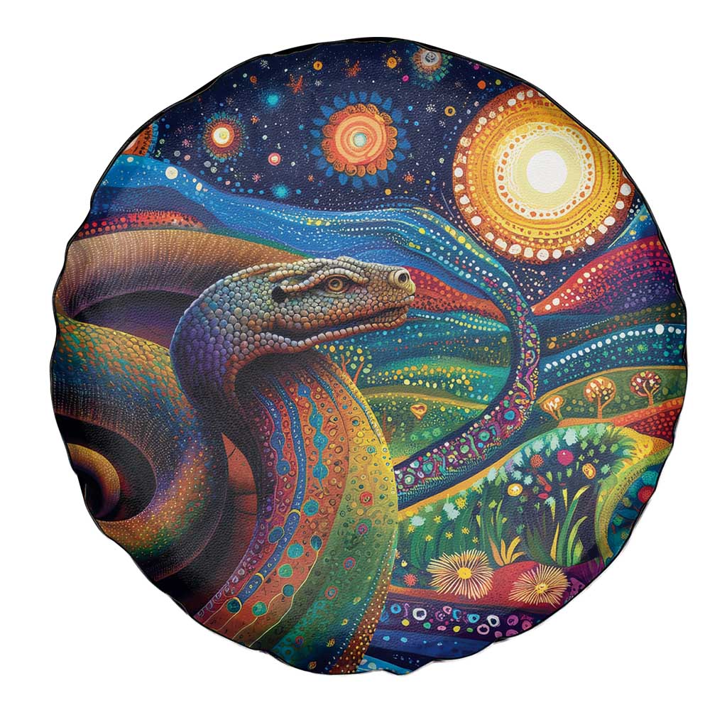 Aboriginal Dreamtime Rainbow Serpent Spare Tire Cover