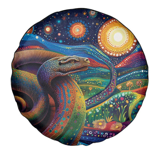 Aboriginal Dreamtime Rainbow Serpent Spare Tire Cover