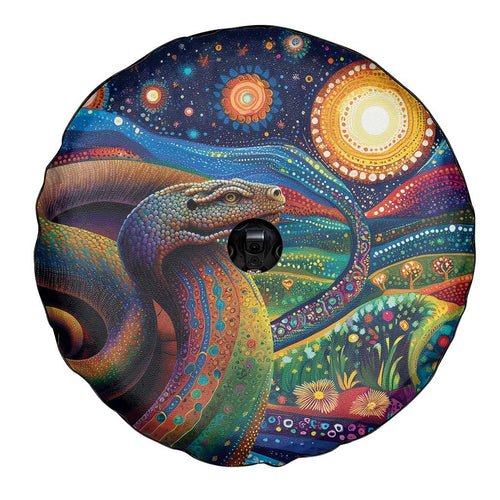 Aboriginal Dreamtime Rainbow Serpent Spare Tire Cover
