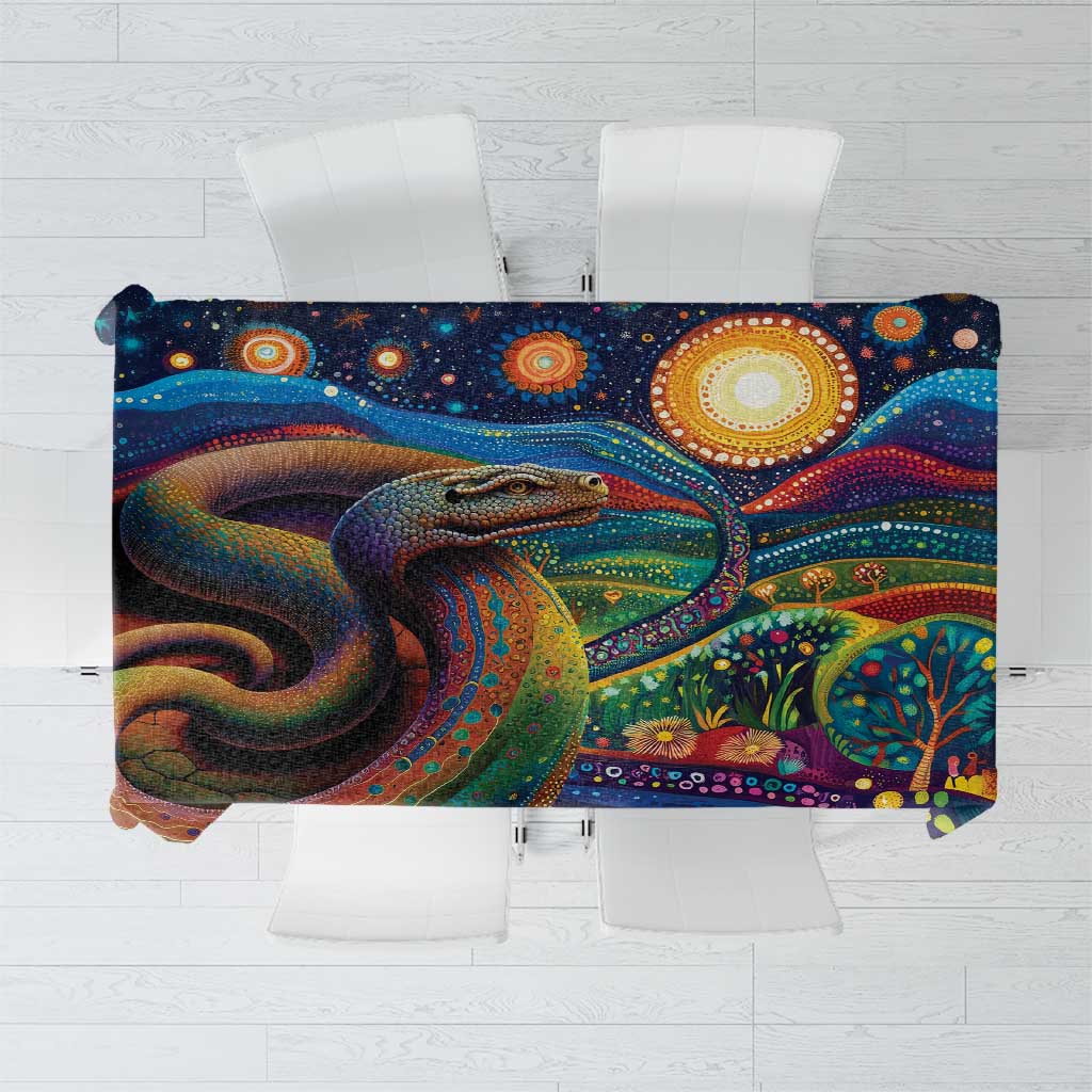 Aboriginal Dreamtime Rainbow Serpent Tablecloth