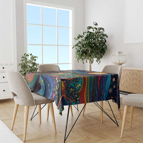 Aboriginal Dreamtime Rainbow Serpent Tablecloth