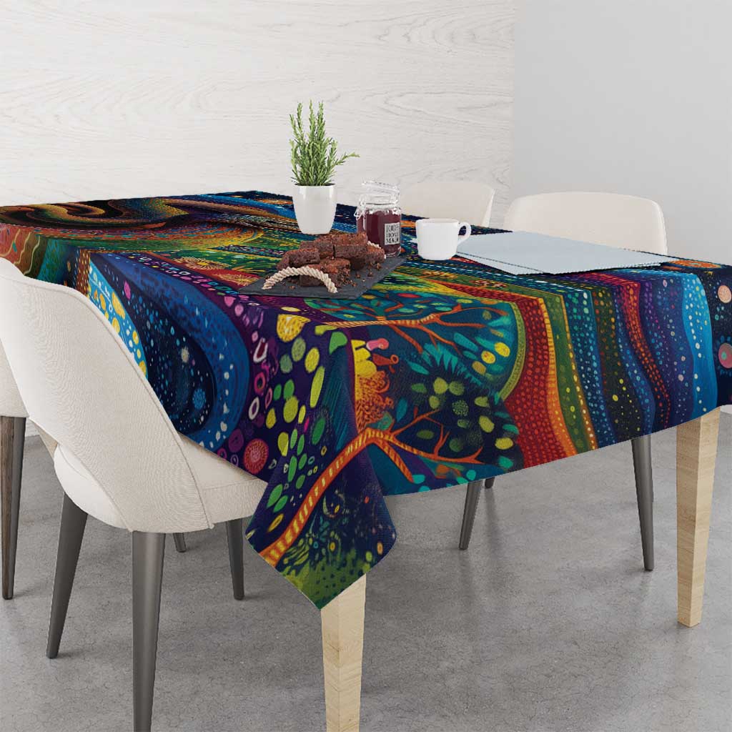 Aboriginal Dreamtime Rainbow Serpent Tablecloth