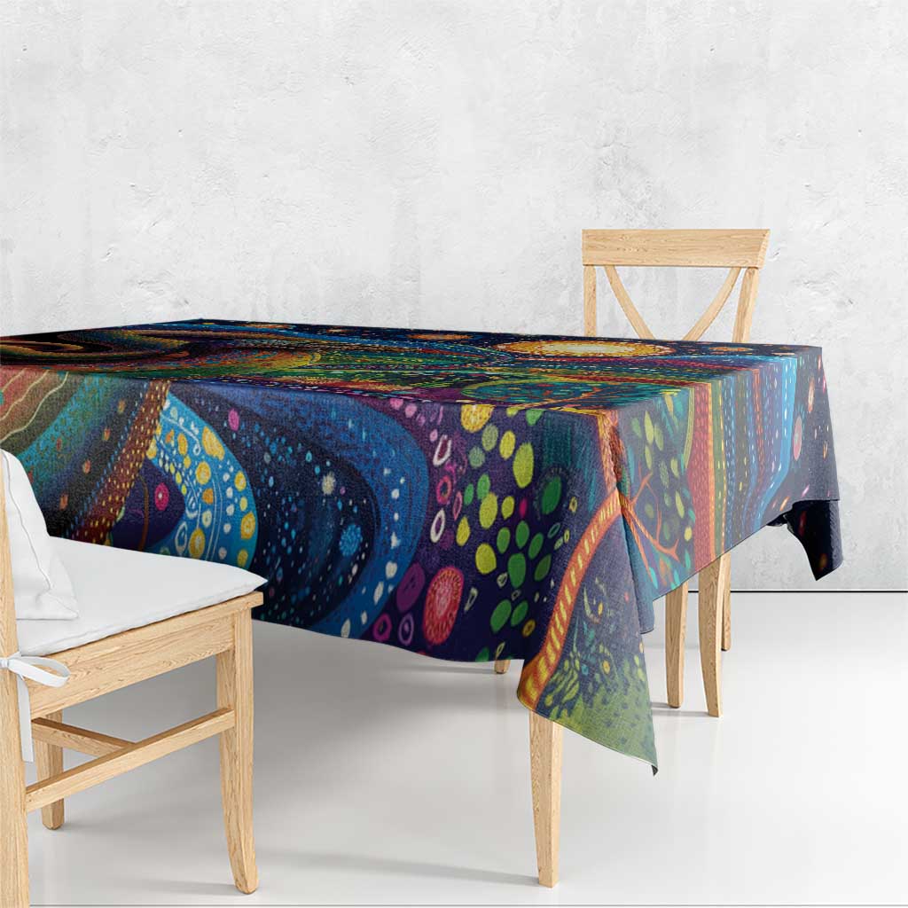 Aboriginal Dreamtime Rainbow Serpent Tablecloth