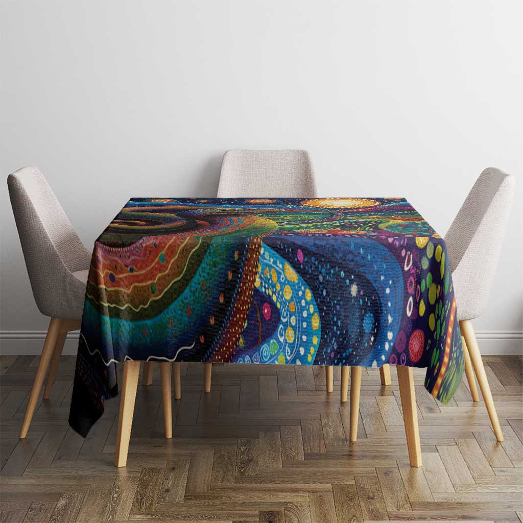 Aboriginal Dreamtime Rainbow Serpent Tablecloth