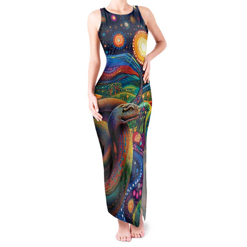 Aboriginal Dreamtime Rainbow Serpent Tank Maxi Dress
