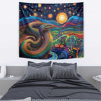 Aboriginal Dreamtime Rainbow Serpent Tapestry