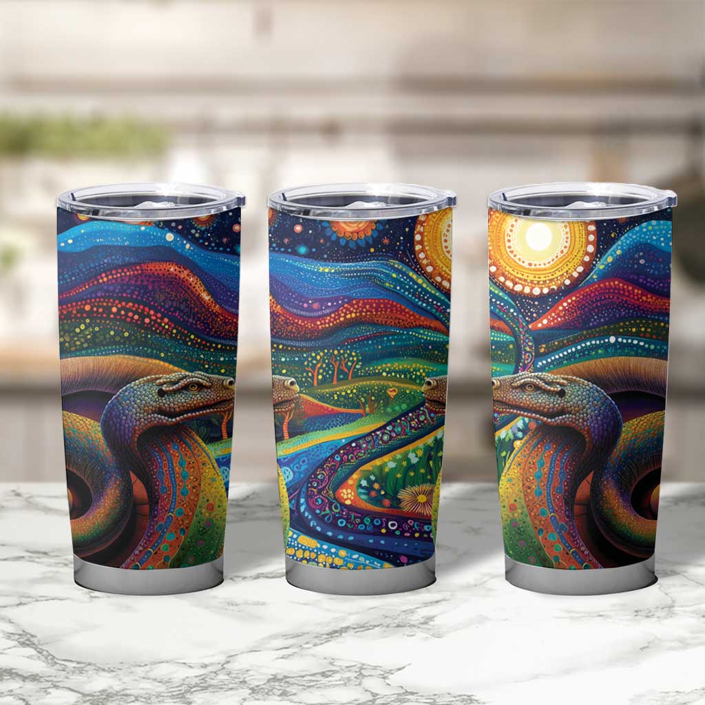 Aboriginal Dreamtime Rainbow Serpent Tumbler Cup