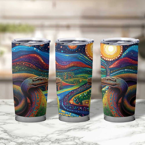 Aboriginal Dreamtime Rainbow Serpent Tumbler Cup